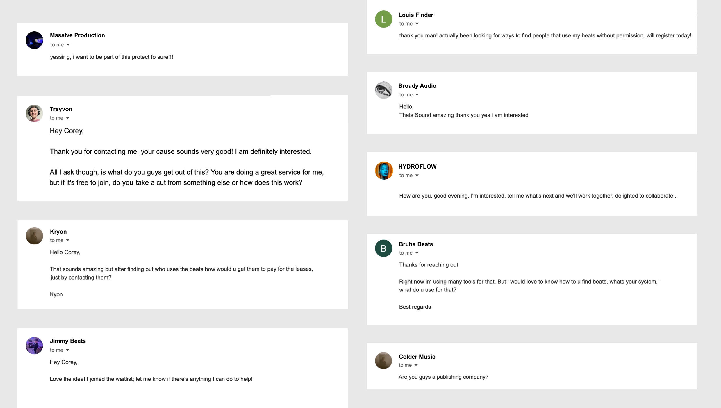 Insights from cold outreach emails
